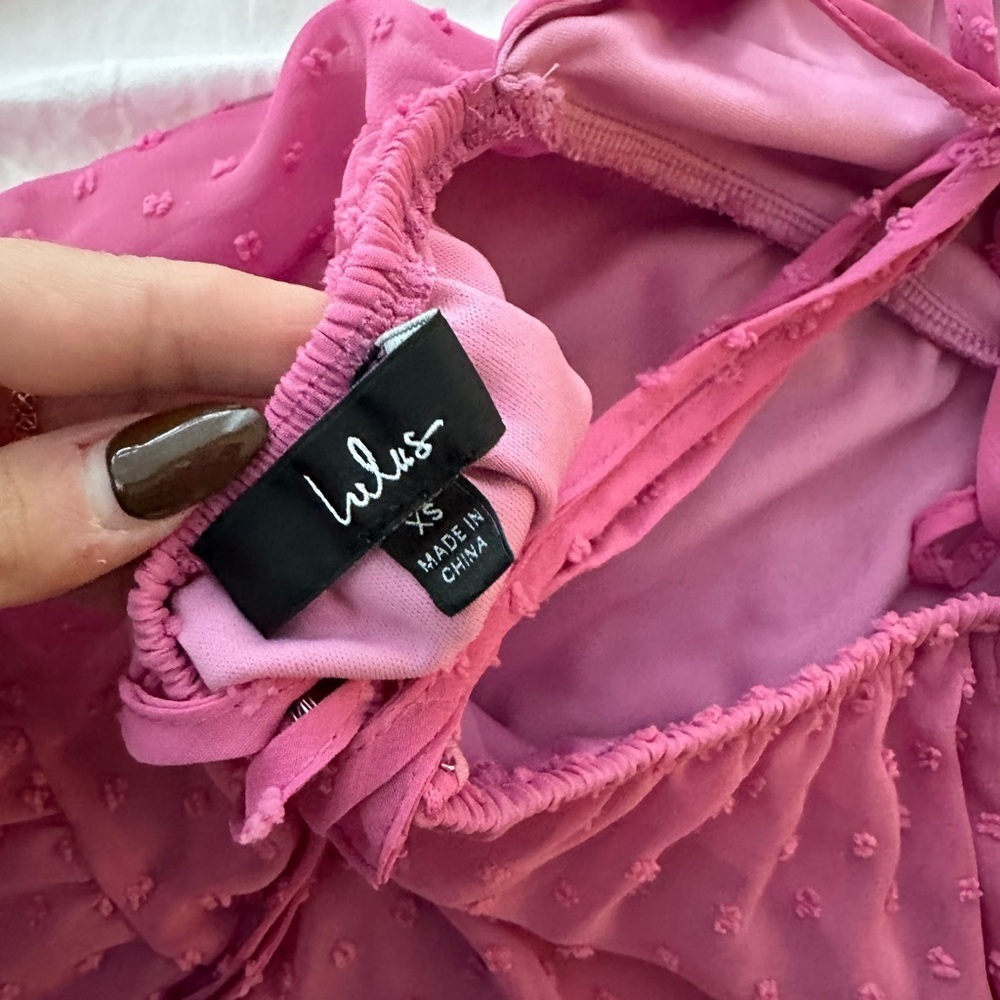 Lulu’s Pink Long Sleeve Mini Dress Size XS - Picture 8 of 10